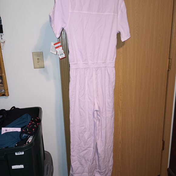 NEW Girls' Short Sleeve Utility Jumpsuit - Cat & Jack™ Light Purple - Picture 5 of 11